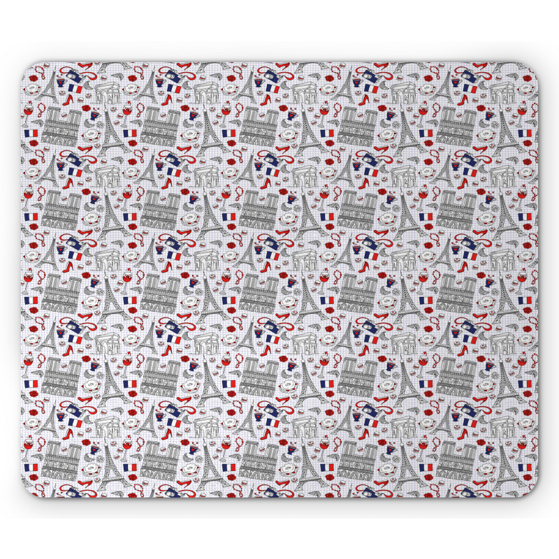 French Travel Pattern Mouse Pad