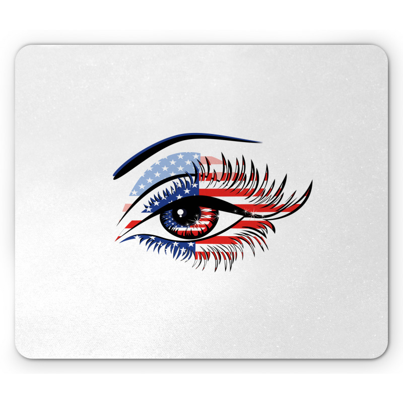 USA Flag Female Eye Mouse Pad