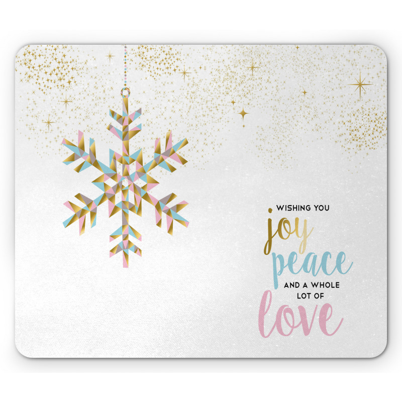 Christmas Snowflake Love Mouse Pad