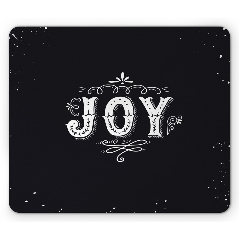 Retro Style Ornate Words Mouse Pad