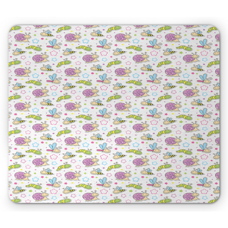 Insects Snail Caterpillar Mouse Pad