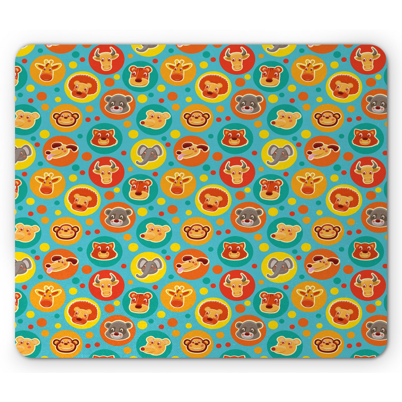 Comic Fun Faces Mouse Pad