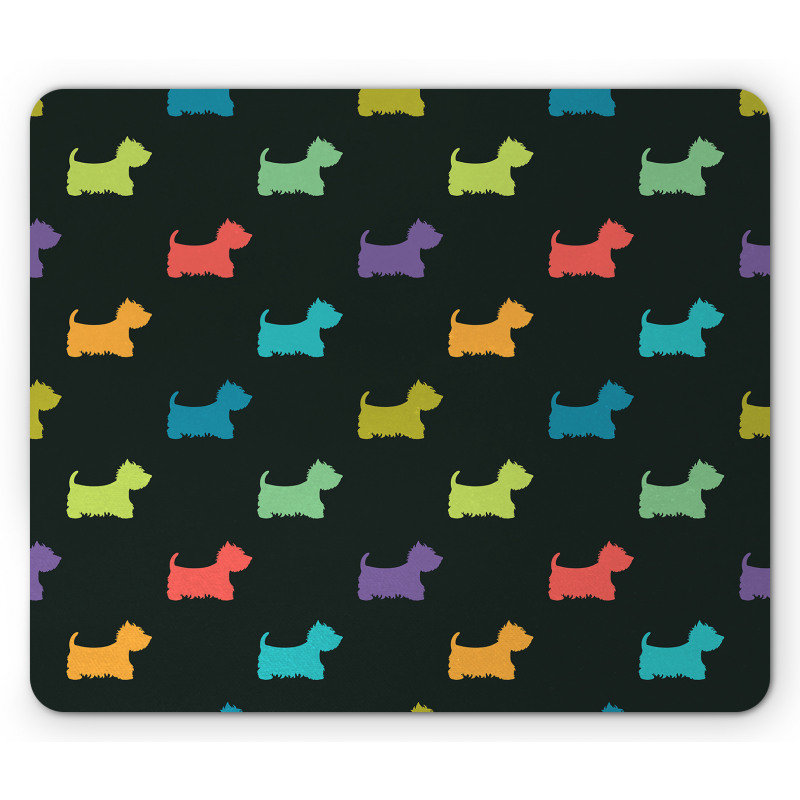 Terrier Silhouettes Mouse Pad