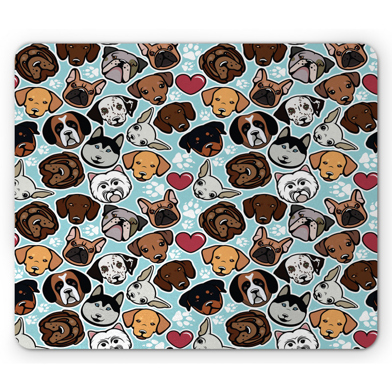 Canine Breeds Love Mouse Pad
