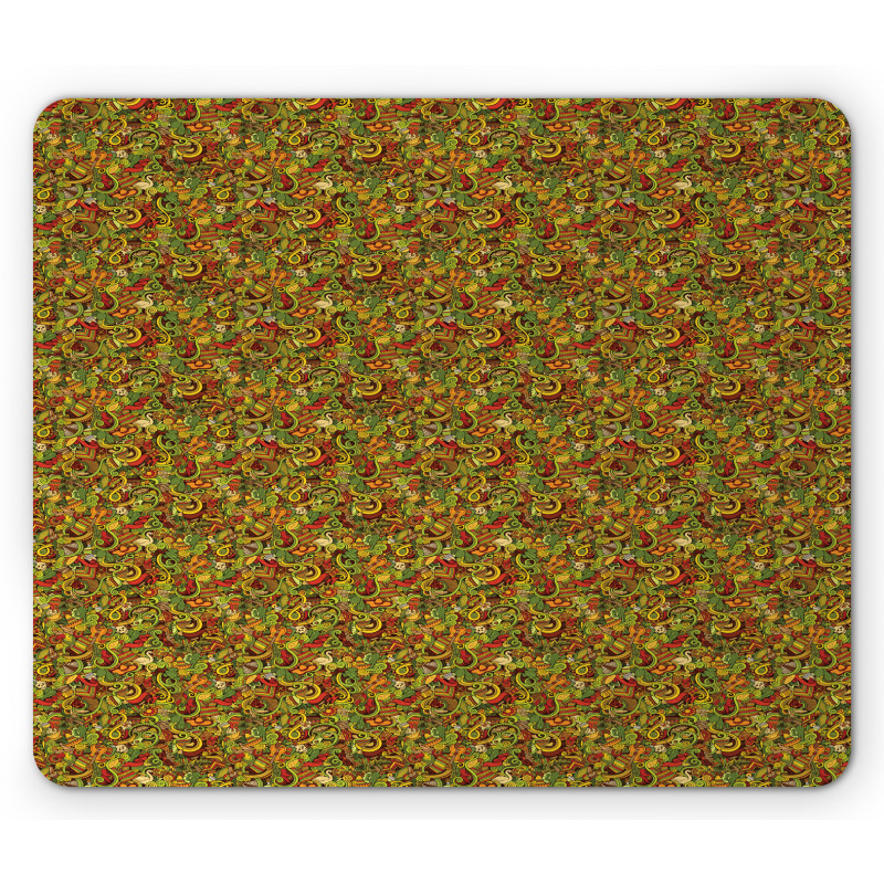 Cartoon Style Mexico Mouse Pad