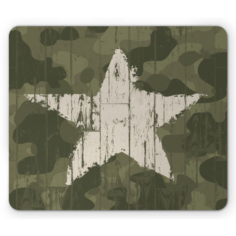 Grunge Star on Green Mouse Pad