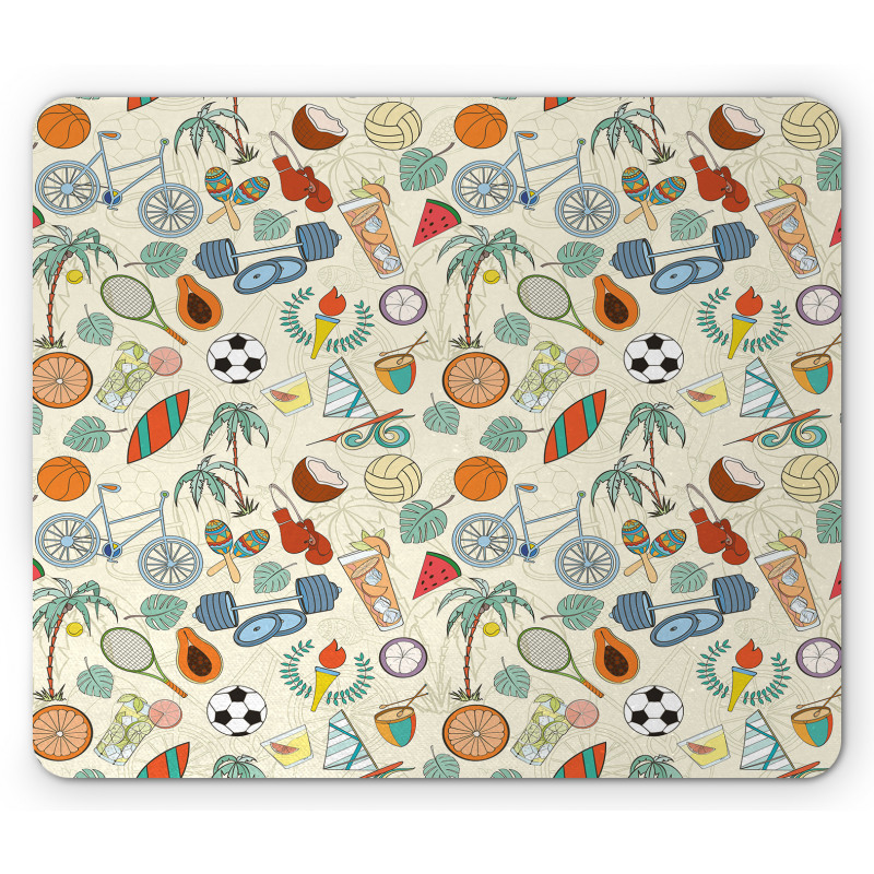 Cartoon Style Elements Mouse Pad
