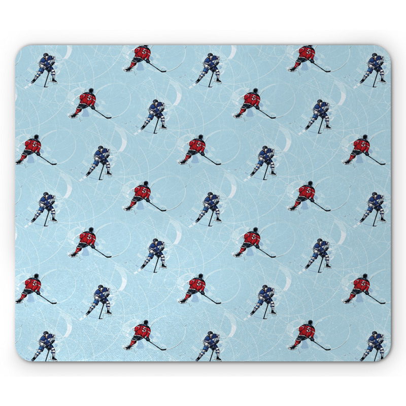 Ice Hockey Pattern Winter Mouse Pad