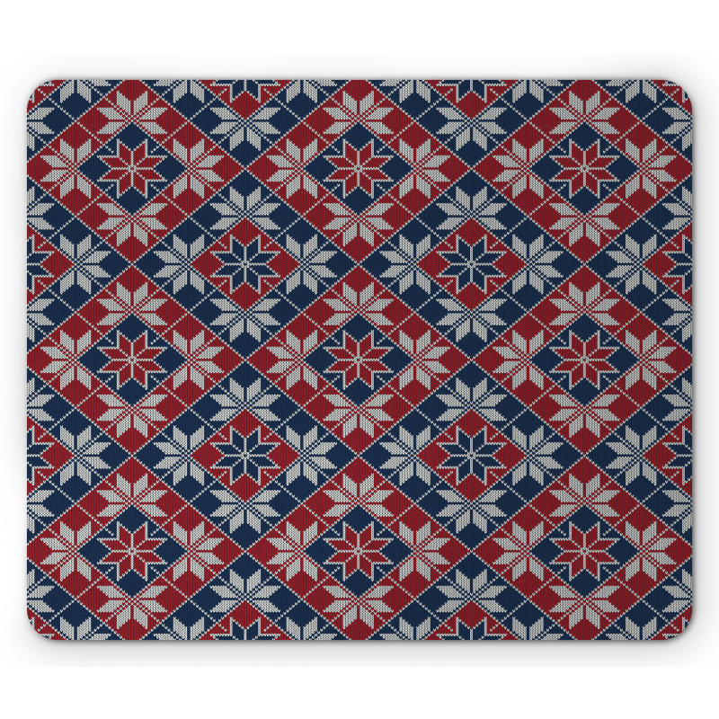 Tartan Geometric Floral Mouse Pad