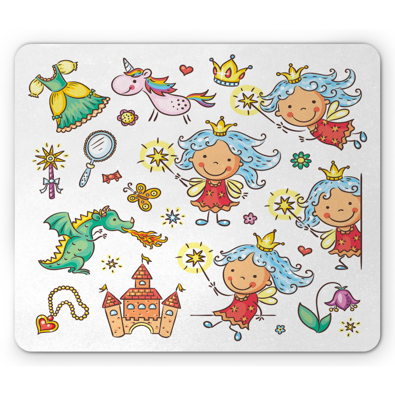 Cartoon Princess Motif Mouse Pad