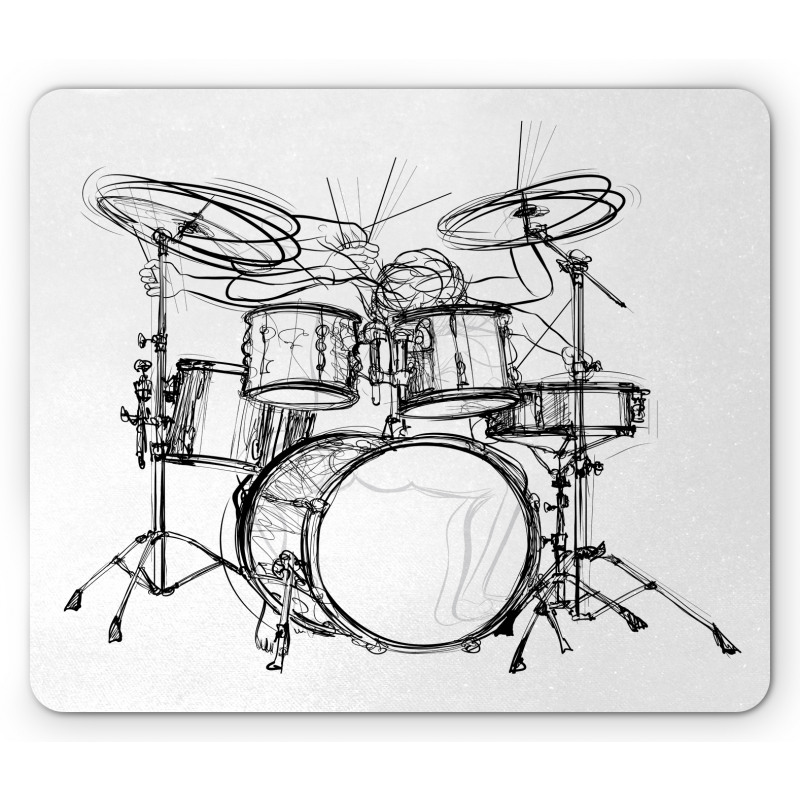 Drummer Doodle Art Mouse Pad