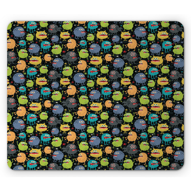 Cartoon Style Beings Mouse Pad