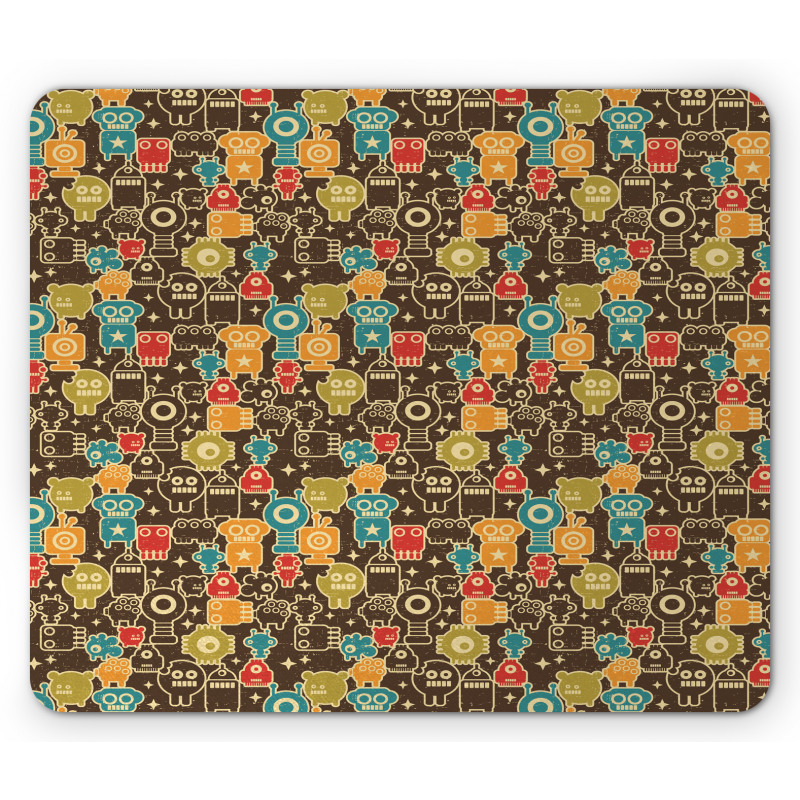 Robot Monsters in Space Mouse Pad