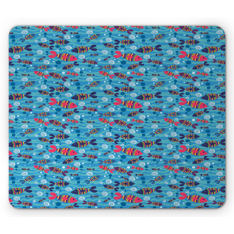 Colorful Wavy Ocean Mouse Pad