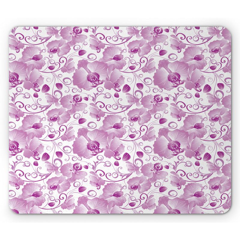 Ornate Floral Curly Leaf Mouse Pad