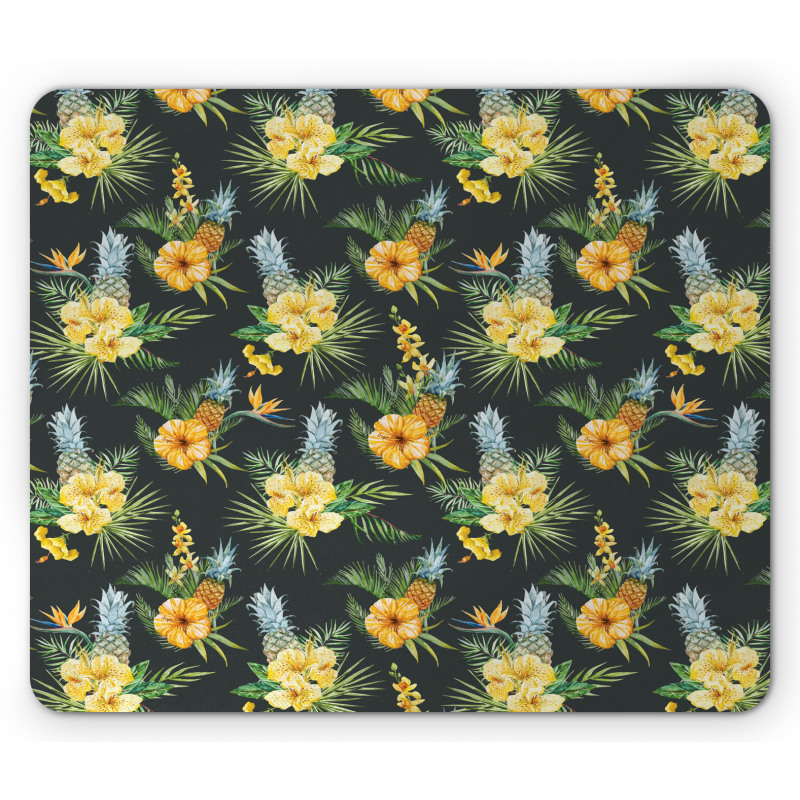 Tropic Flower Design Mouse Pad