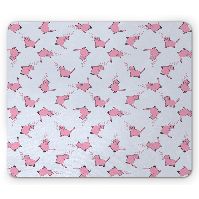 Romantic Pink Kittens Mouse Pad