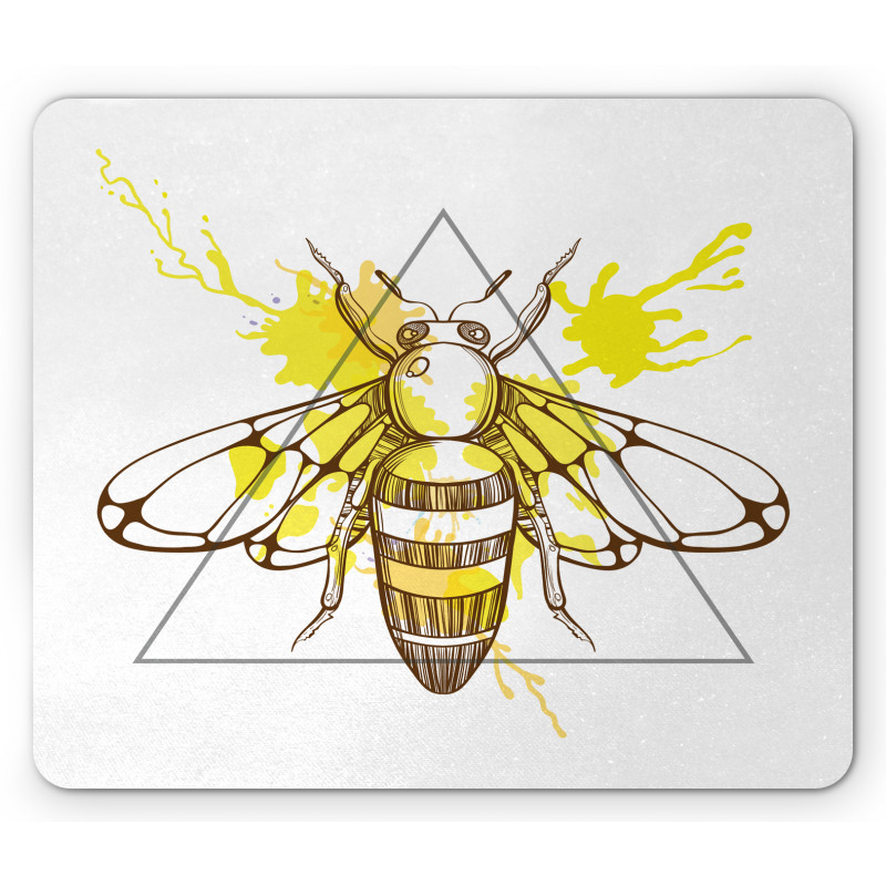 Color Splashed Bee Mouse Pad