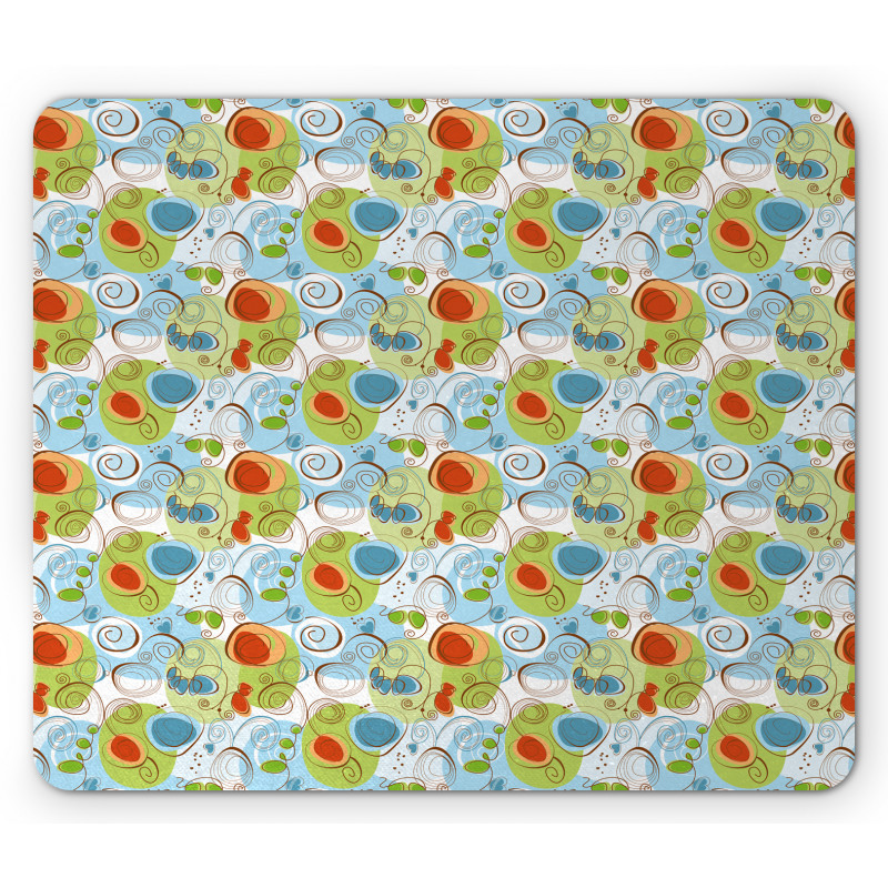 Whimsical Doodle Swirls Mouse Pad