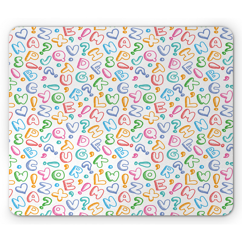 Colored Letters Mouse Pad