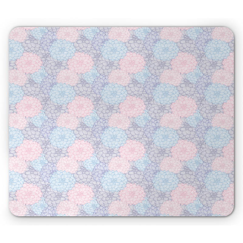 Hand Drawn Pale Blooms Mouse Pad