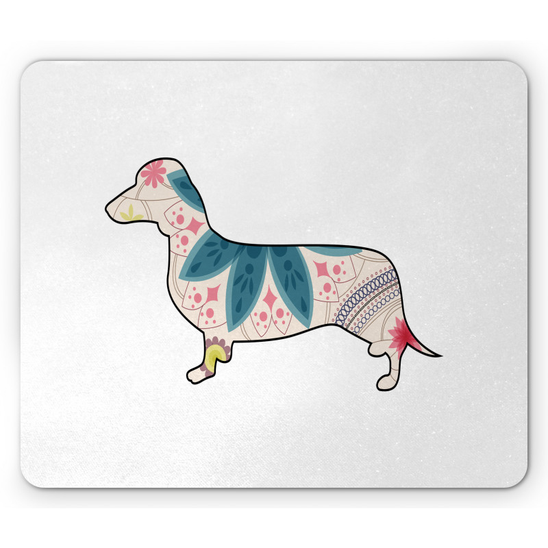 Floral Puppy Mouse Pad