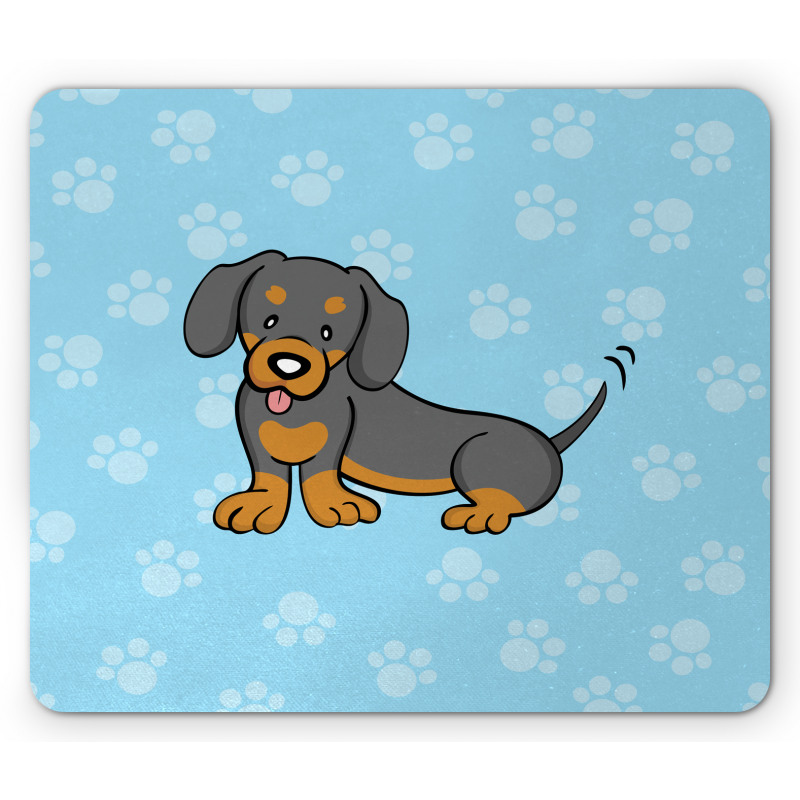 Happy Puppy Cartoon Mouse Pad