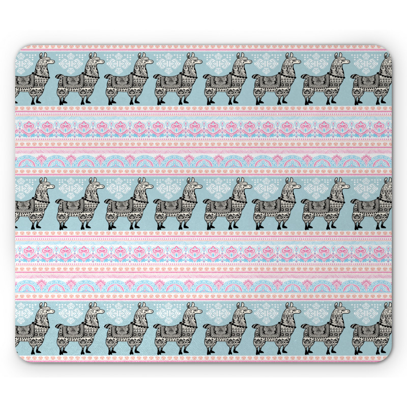 Patterned Alpaca Mouse Pad