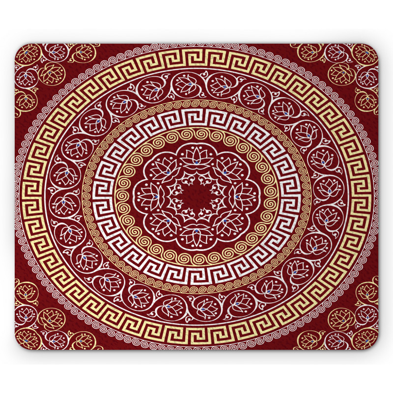 Meander and Flowers Mouse Pad