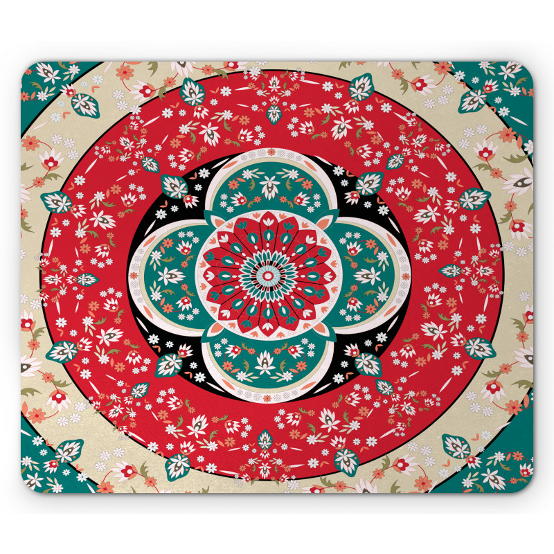 Circles Blooms Mouse Pad