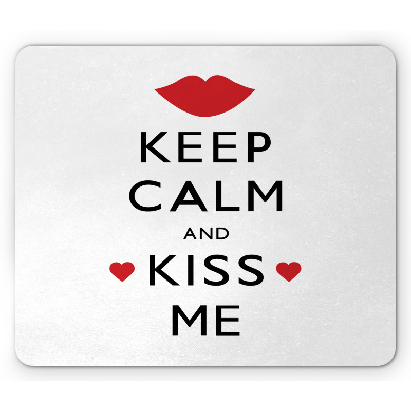 Kiss Me Red Hearts Mouse Pad