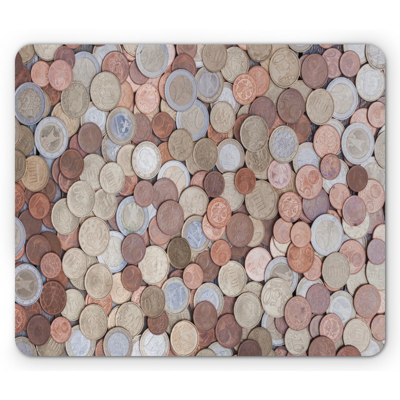 Euros and Cent Coins Mouse Pad