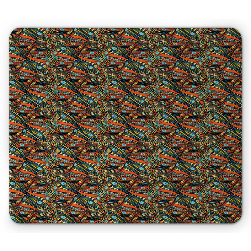 Abstract Waves Pattern Mouse Pad