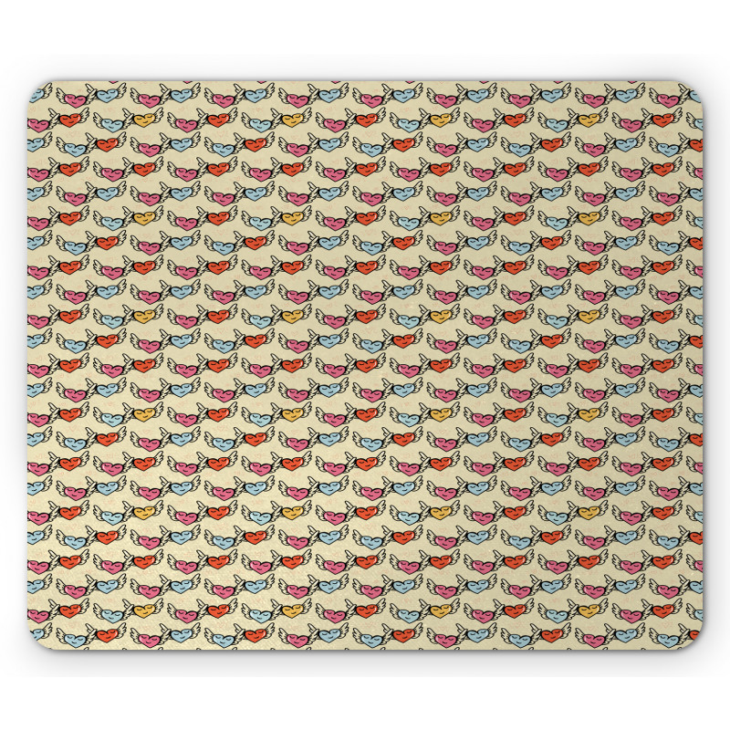 Flying Hearts Mouse Pad