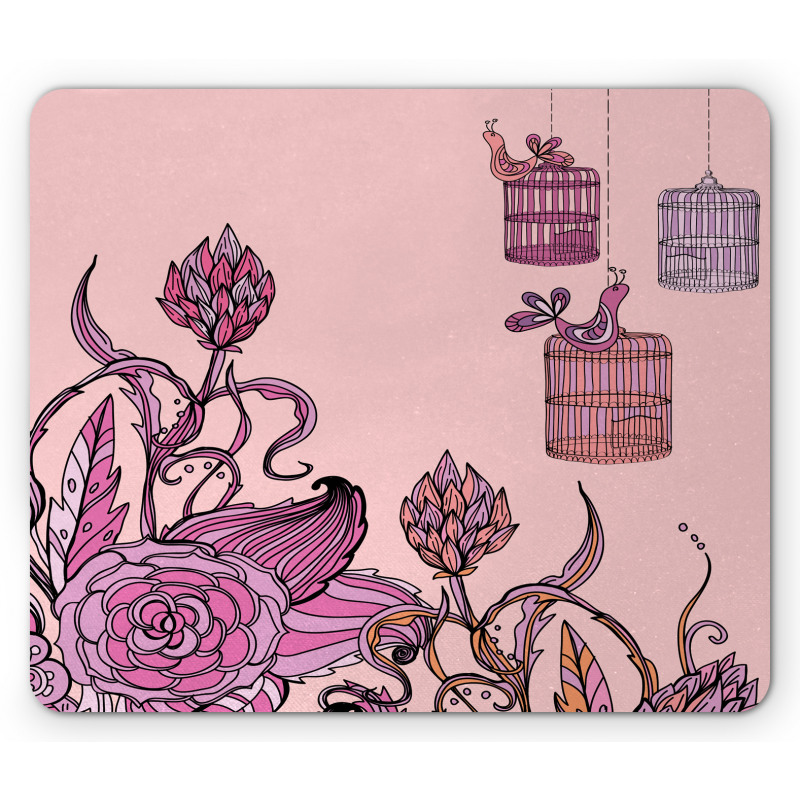 Bird Cage Flora Mouse Pad