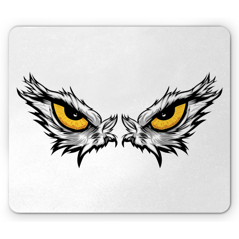 Angry Gaze of Bird of Prey Mouse Pad