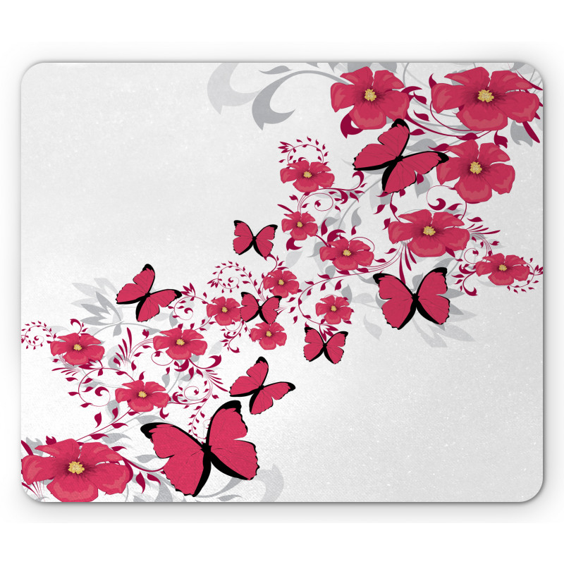 Flower Butterfly Mouse Pad