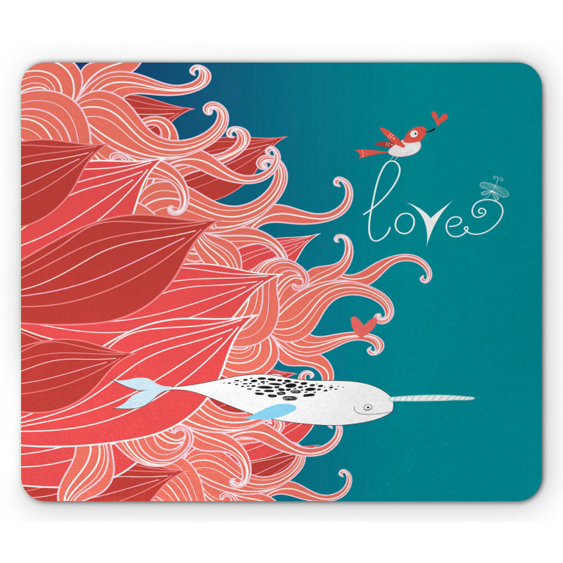 Arctic Whale and Bird Mouse Pad