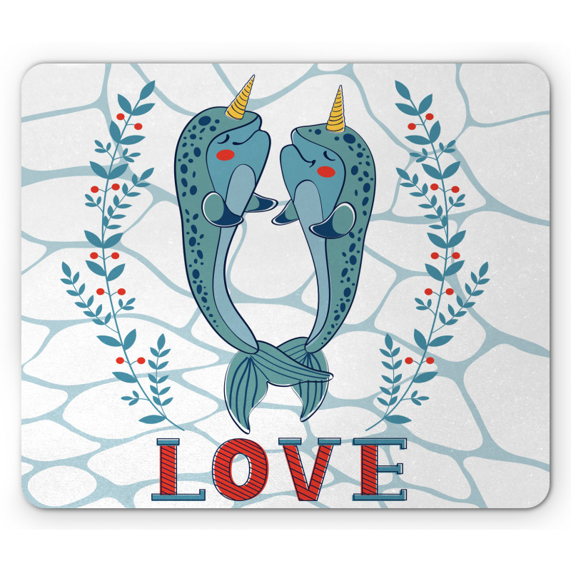 Whales in Love Design Mouse Pad