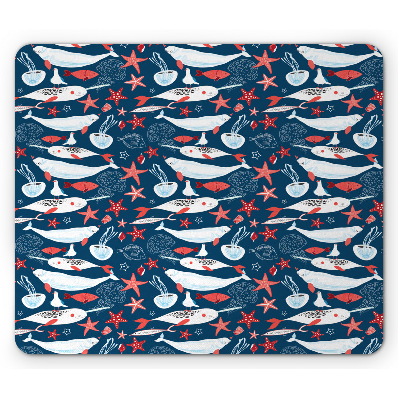 School of Fish Narwhal Mouse Pad