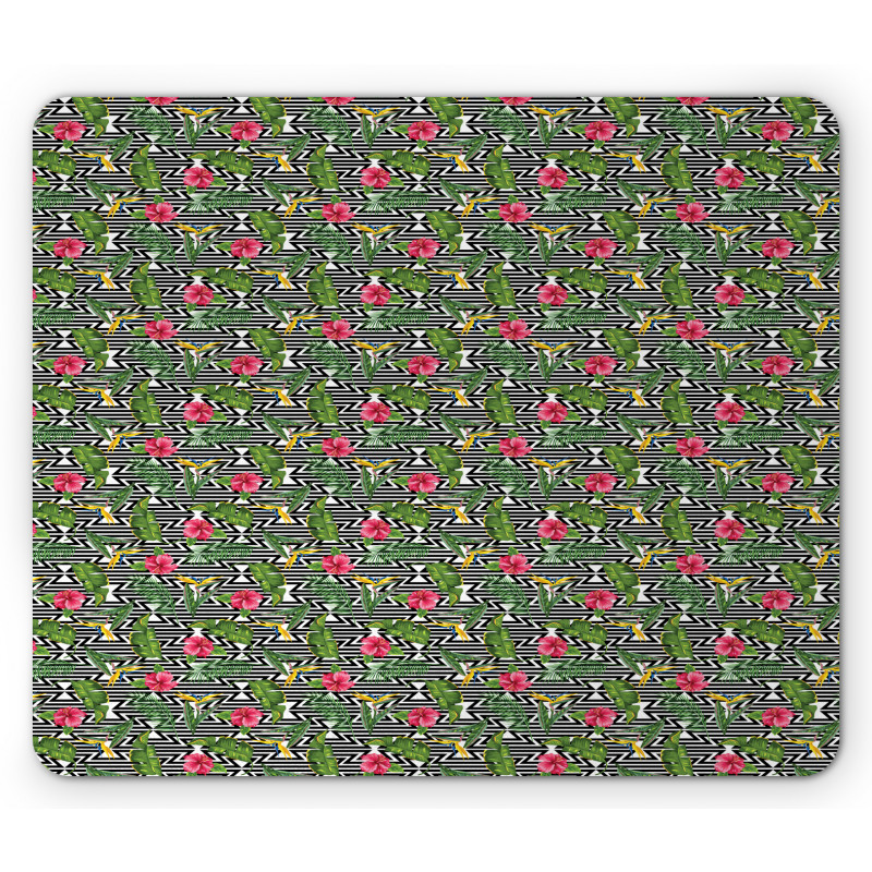 Hibiscus and Birds Mouse Pad