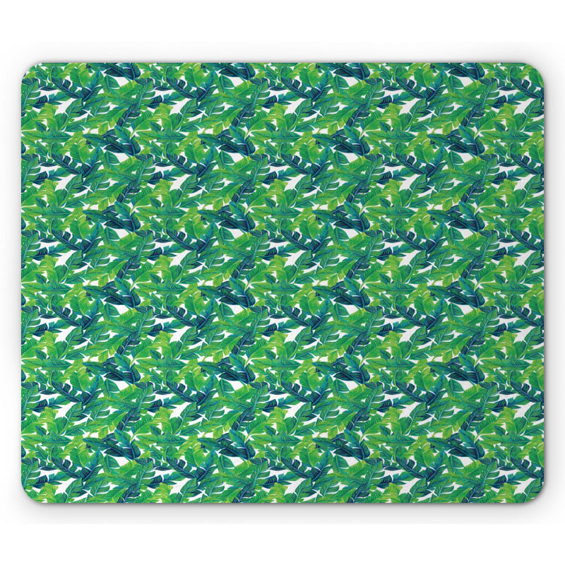 Lush Tropical Leaves Mouse Pad