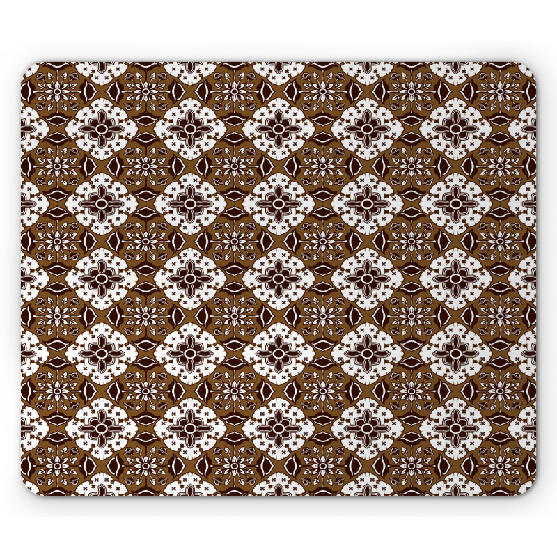 Batik Floral Pattern Mouse Pad