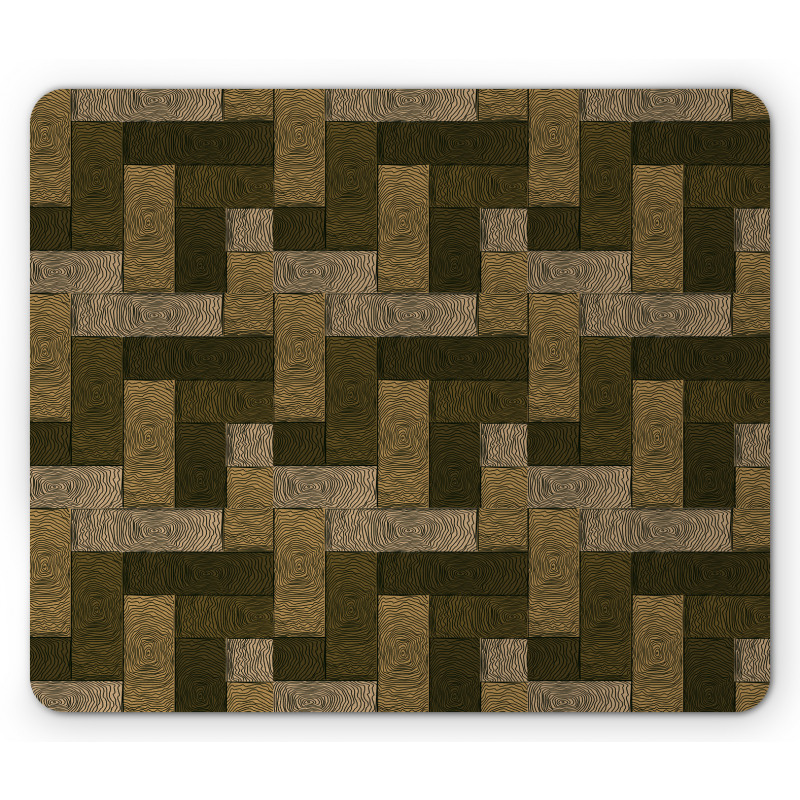 Wooden Parquet Motif Mouse Pad