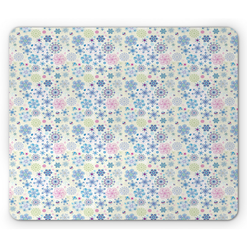 Colorful Winter Leaf Mouse Pad