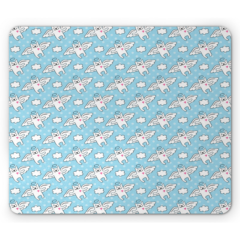 Cat Angels Hearts Kitty Mouse Pad
