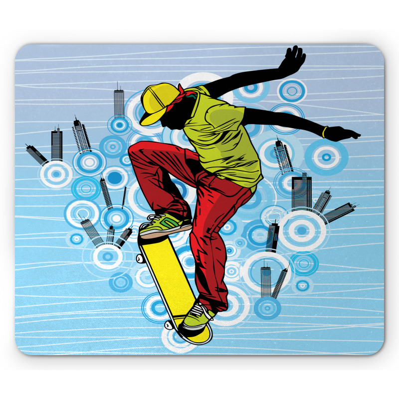 Teenager on Skateboard Mouse Pad