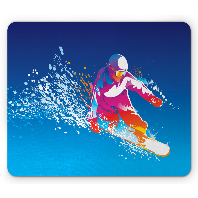 Colorful Snowboarding Man Mouse Pad