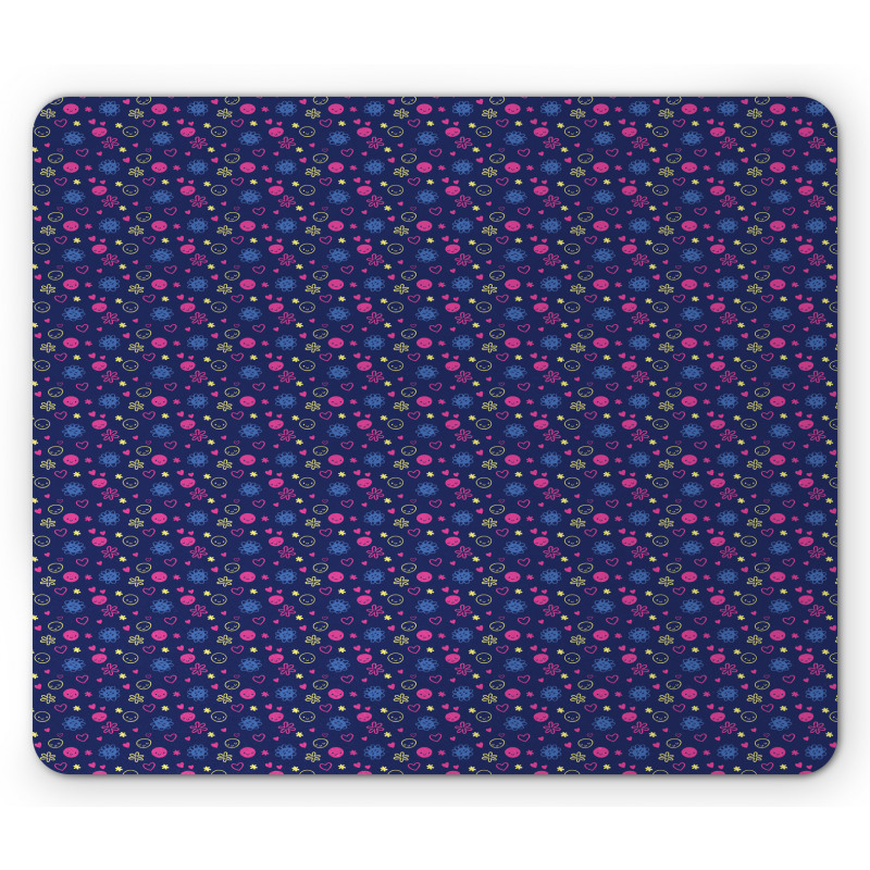 Smileys Flowers Hearts Mouse Pad