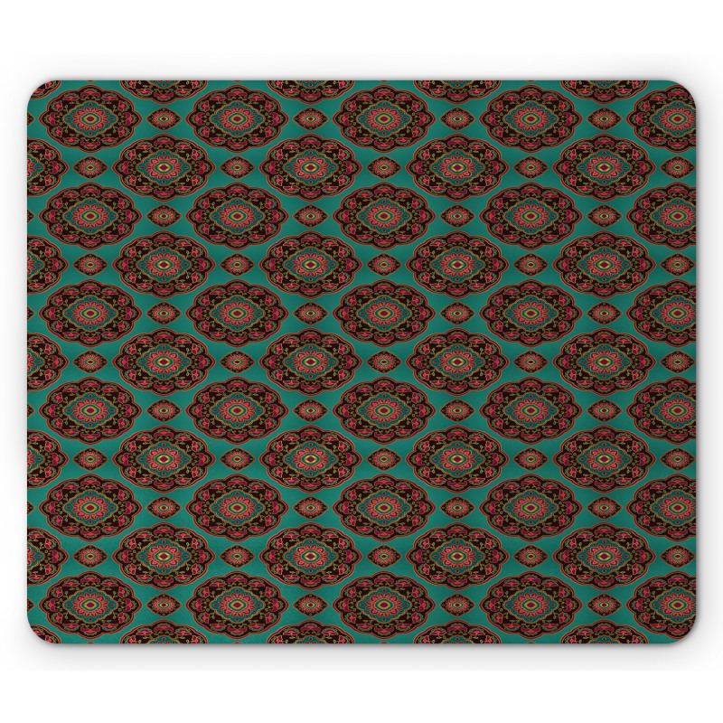 Floral Mandala Motifs Mouse Pad